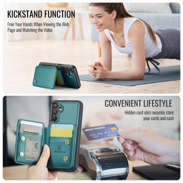 For Samsung Galaxy A16 5G JEEHOOD J05 Business Magnetic Style RFID Leather Phone Case