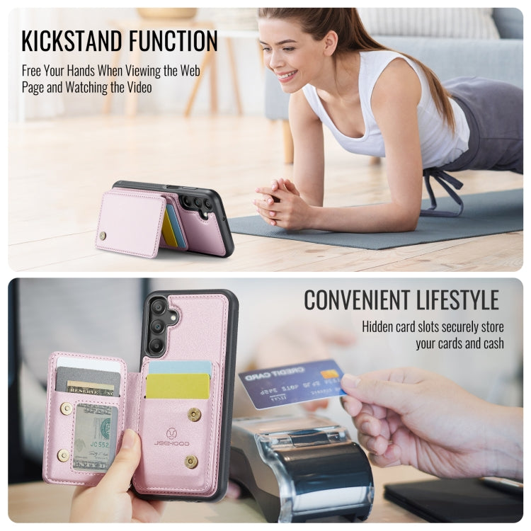 For Samsung Galaxy A16 5G JEEHOOD J05 Business Magnetic Style RFID Leather Phone Case