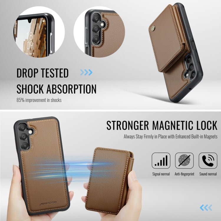 For Samsung Galaxy A16 5G JEEHOOD J05 Business Magnetic Style RFID Leather Phone Case