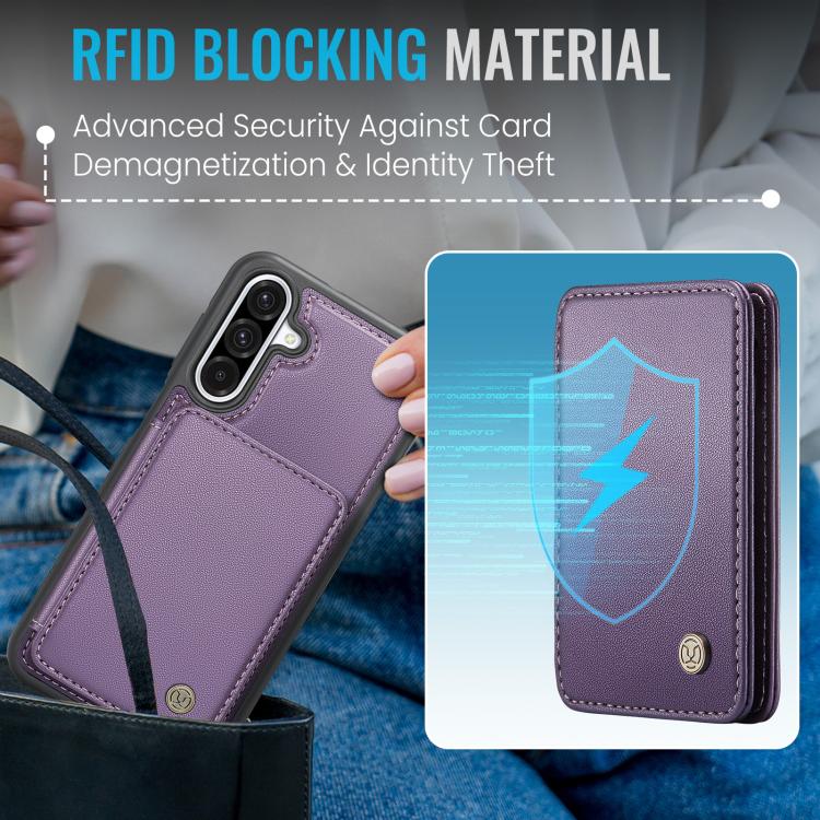 For Samsung Galaxy A26 5G JEEHOOD J05 Business Magnetic Style RFID Leather Phone Case