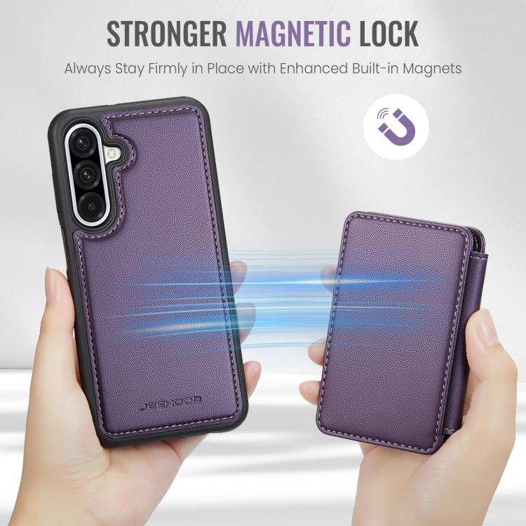 For Samsung Galaxy A26 5G JEEHOOD J05 Business Magnetic Style RFID Leather Phone Case