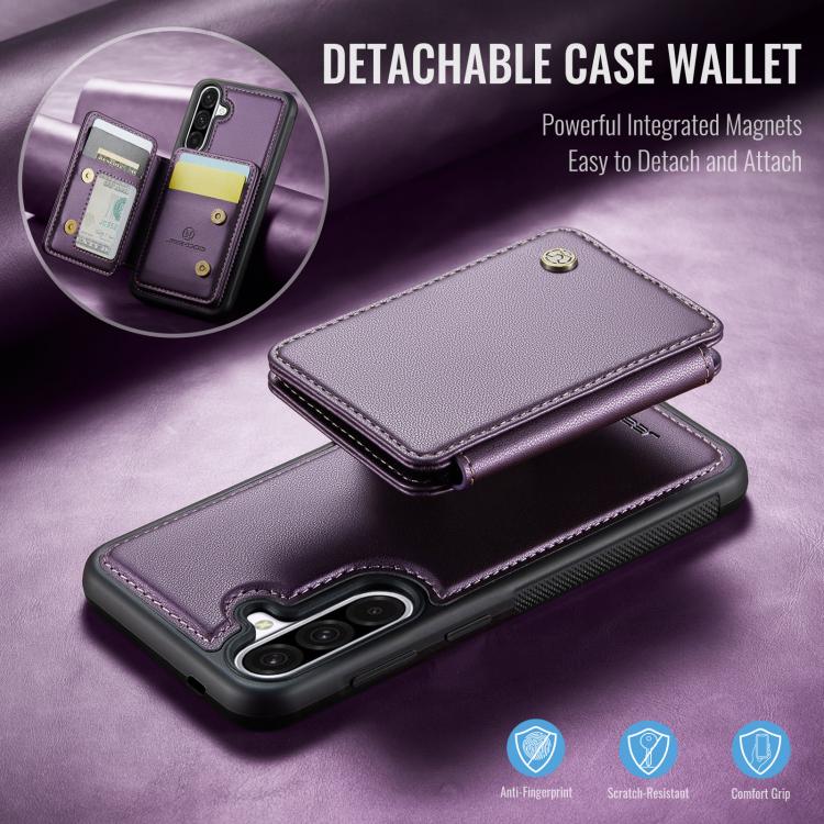 For Samsung Galaxy A56 5G JEEHOOD J05 Business Magnetic Style RFID Leather Phone Case