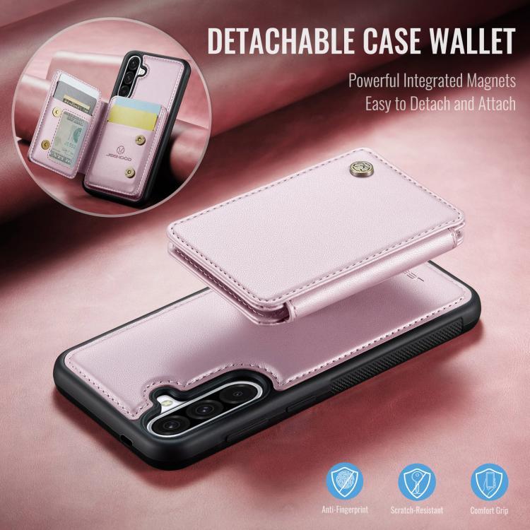 For Samsung Galaxy A56 5G JEEHOOD J05 Business Magnetic Style RFID Leather Phone Case