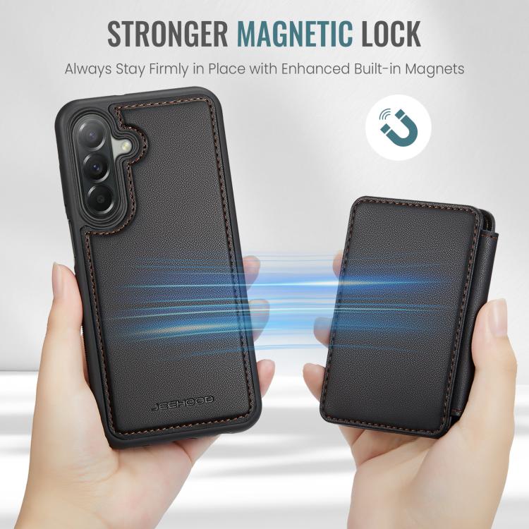 For Samsung Galaxy A37 5G JEEHOOD J05 Business Magnetic Style RFID Leather Phone Case