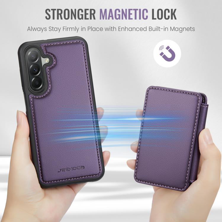 For Samsung Galaxy A37 5G JEEHOOD J05 Business Magnetic Style RFID Leather Phone Case