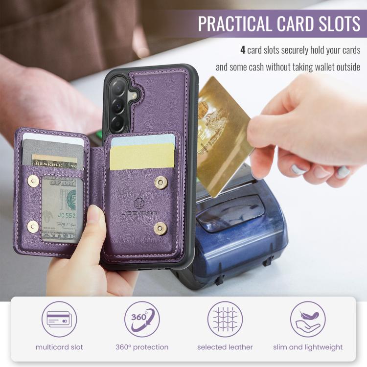 For Samsung Galaxy A37 5G JEEHOOD J05 Business Magnetic Style RFID Leather Phone Case