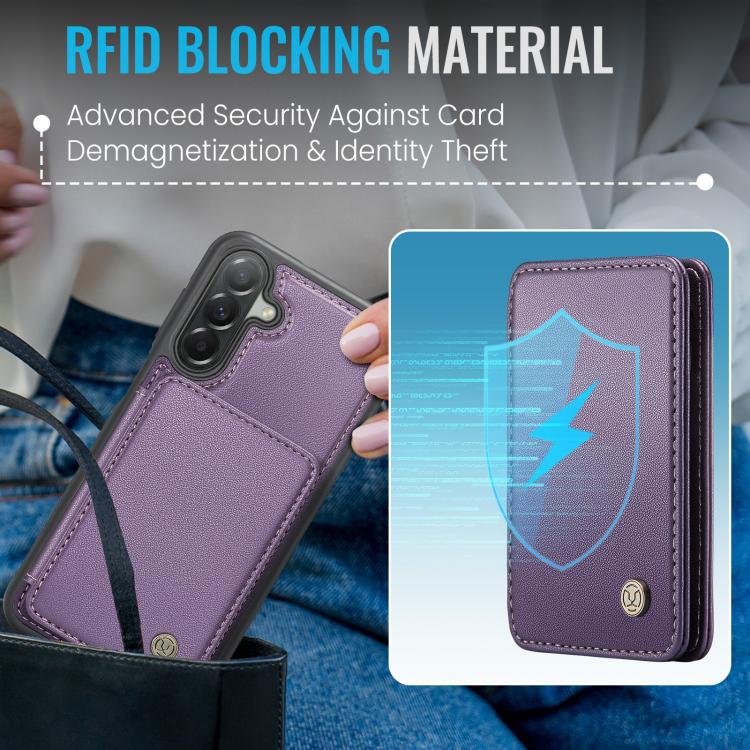 For Samsung Galaxy A37 5G JEEHOOD J05 Business Magnetic Style RFID Leather Phone Case