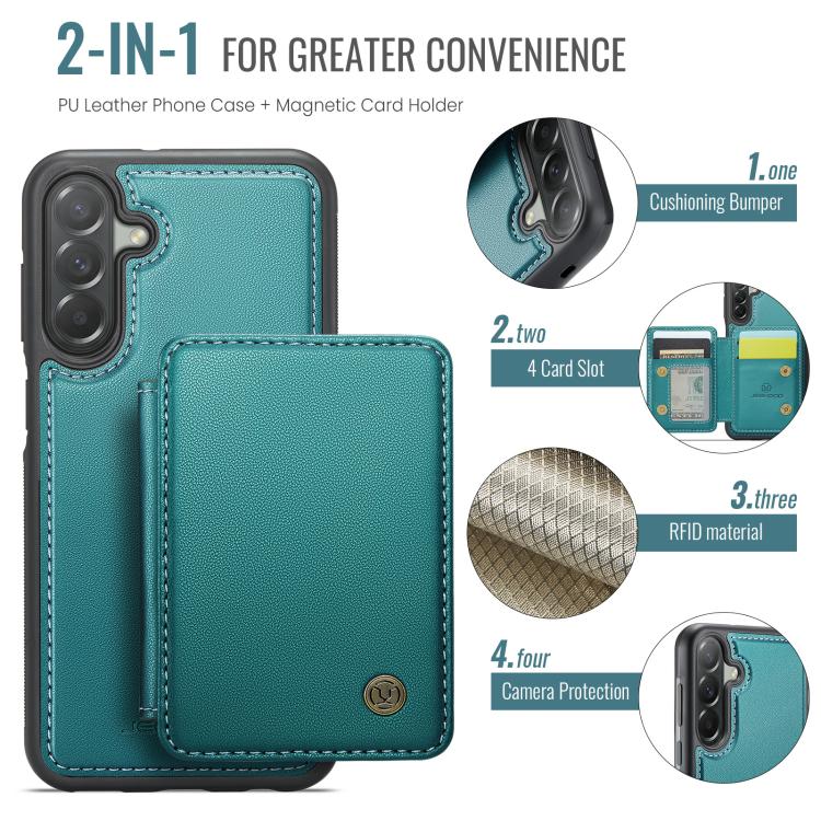 For Samsung Galaxy A37 5G JEEHOOD J05 Business Magnetic Style RFID Leather Phone Case