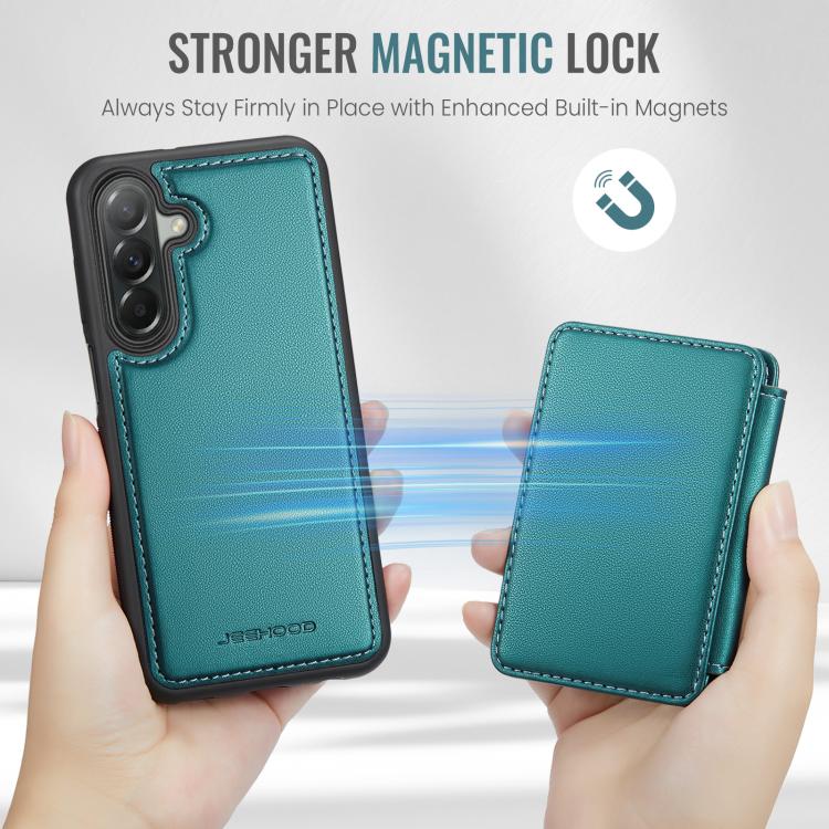 For Samsung Galaxy A37 5G JEEHOOD J05 Business Magnetic Style RFID Leather Phone Case