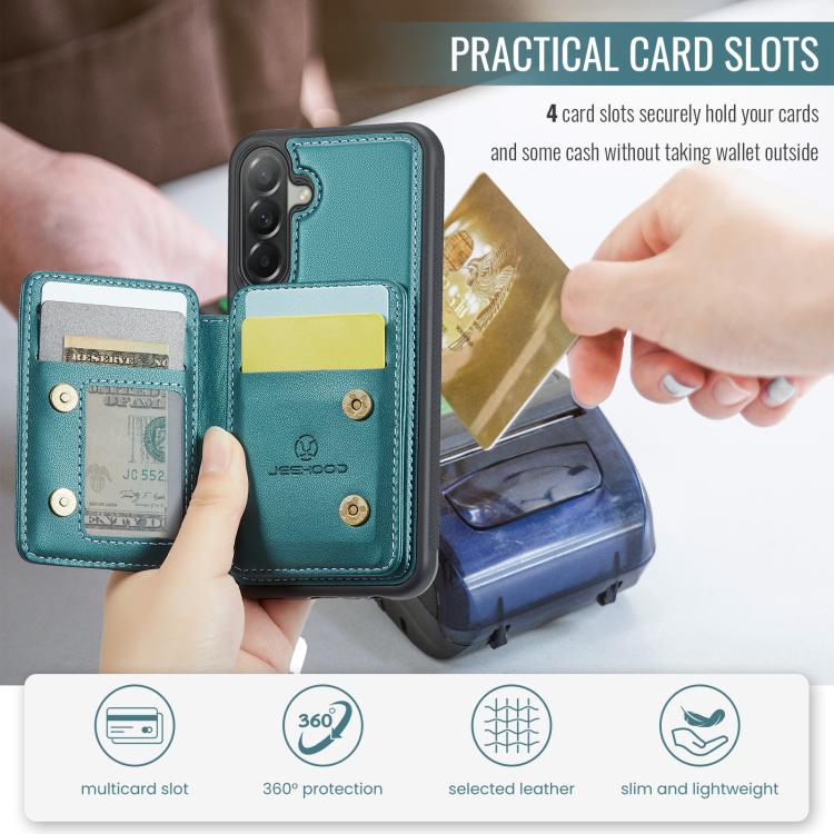 For Samsung Galaxy A37 5G JEEHOOD J05 Business Magnetic Style RFID Leather Phone Case