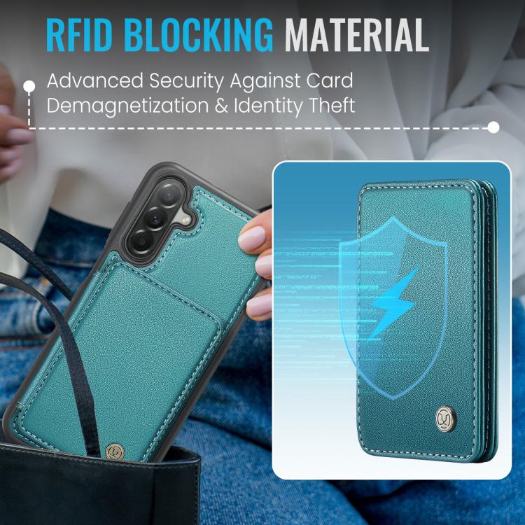 For Samsung Galaxy A37 5G JEEHOOD J05 Business Magnetic Style RFID Leather Phone Case