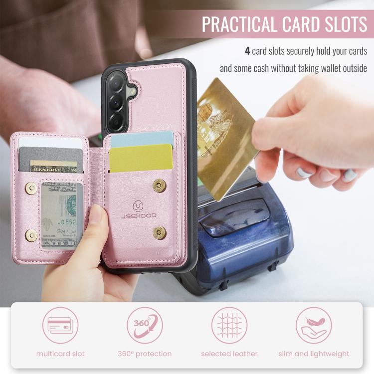 For Samsung Galaxy A37 5G JEEHOOD J05 Business Magnetic Style RFID Leather Phone Case