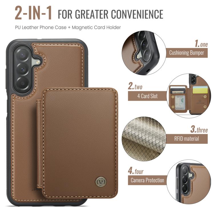 For Samsung Galaxy A37 5G JEEHOOD J05 Business Magnetic Style RFID Leather Phone Case