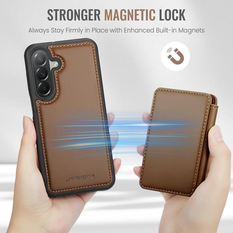 For Samsung Galaxy A37 5G JEEHOOD J05 Business Magnetic Style RFID Leather Phone Case