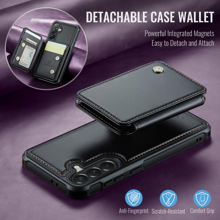 For Samsung Galaxy A57 5G JEEHOOD J05 Business Magnetic Style RFID Leather Phone Case