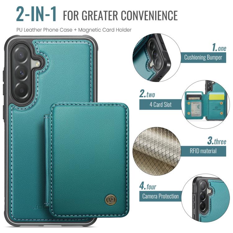 For Samsung Galaxy A57 5G JEEHOOD J05 Business Magnetic Style RFID Leather Phone Case