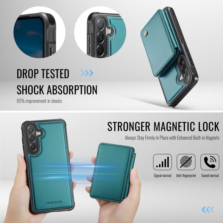 For Samsung Galaxy A57 5G JEEHOOD J05 Business Magnetic Style RFID Leather Phone Case