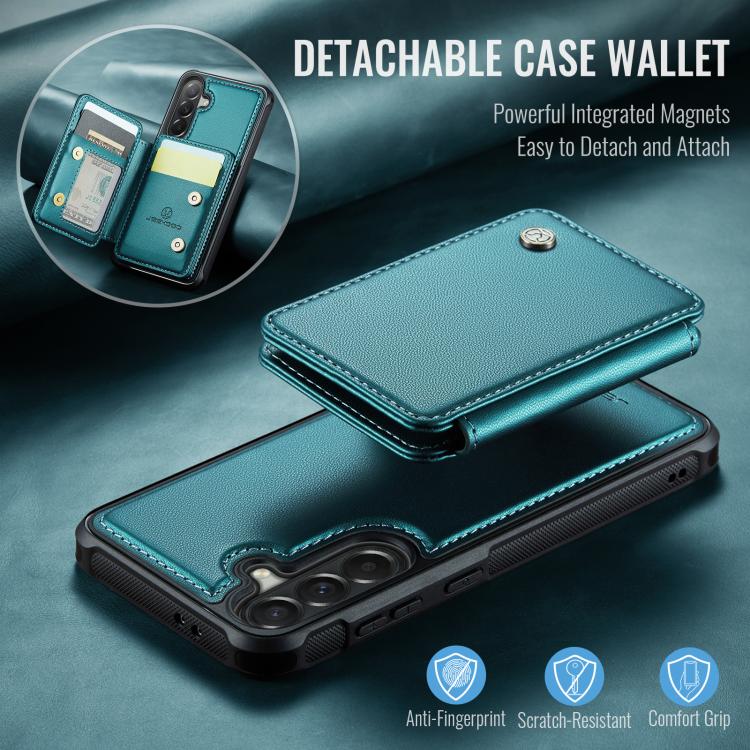 For Samsung Galaxy A57 5G JEEHOOD J05 Business Magnetic Style RFID Leather Phone Case