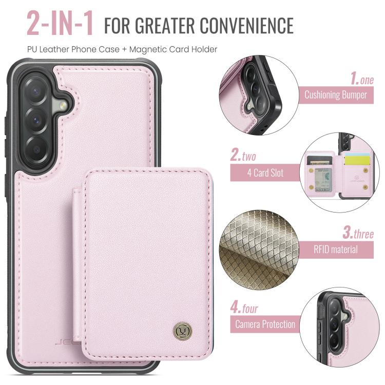For Samsung Galaxy A57 5G JEEHOOD J05 Business Magnetic Style RFID Leather Phone Case