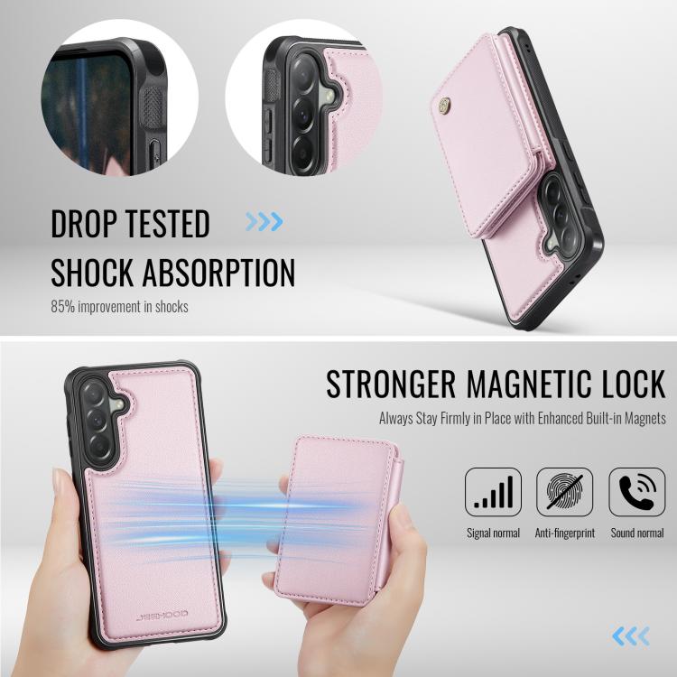 For Samsung Galaxy A57 5G JEEHOOD J05 Business Magnetic Style RFID Leather Phone Case