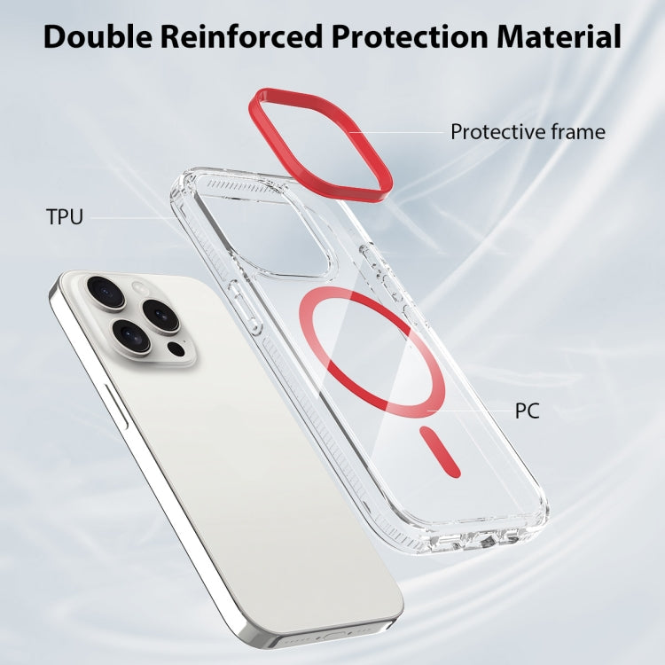 For iPhone 15 Pro Lens Protection Frame MagSafe Phone Case