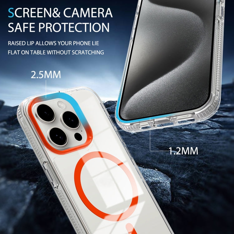 For iPhone 15 Lens Protection Frame MagSafe Phone Case