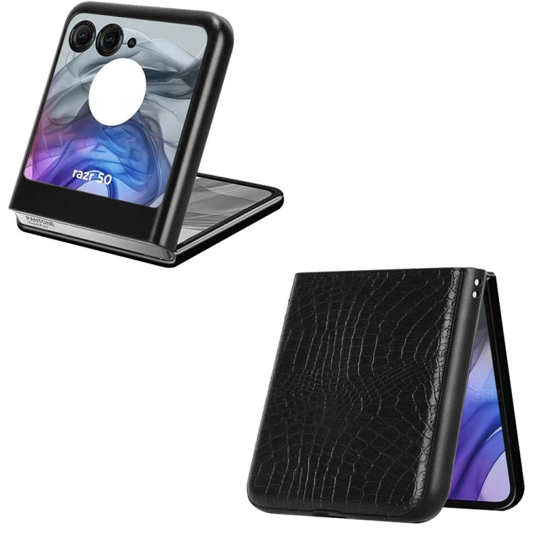 For Motorola Razr 50 Crocodile Texture Back Cover Phone Case