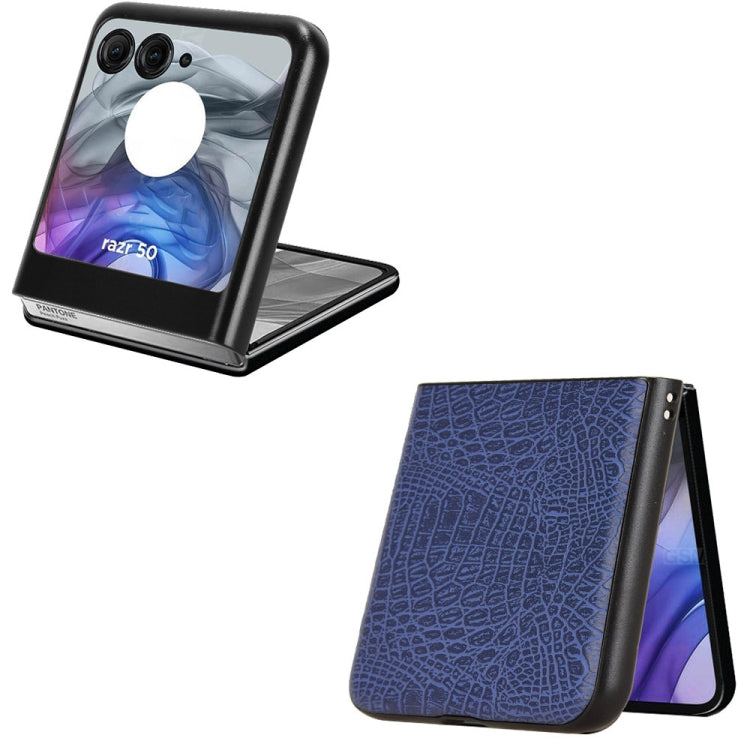 For Motorola Razr 50 Crocodile Texture Back Cover Phone Case