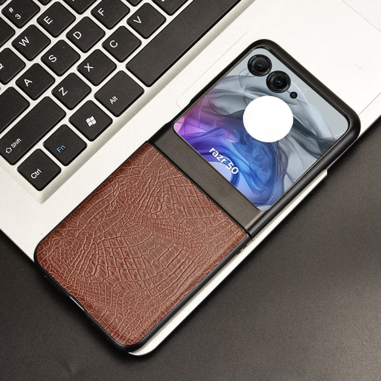 For Motorola Razr 50 Crocodile Texture Back Cover Phone Case