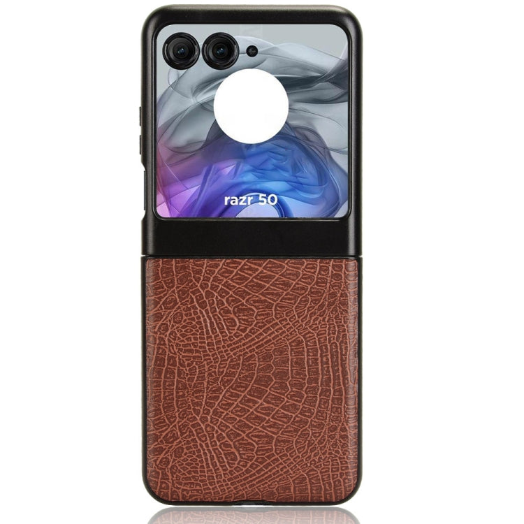 For Motorola Razr 50 Crocodile Texture Back Cover Phone Case