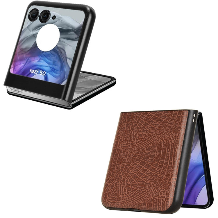 For Motorola Razr 50 Crocodile Texture Back Cover Phone Case