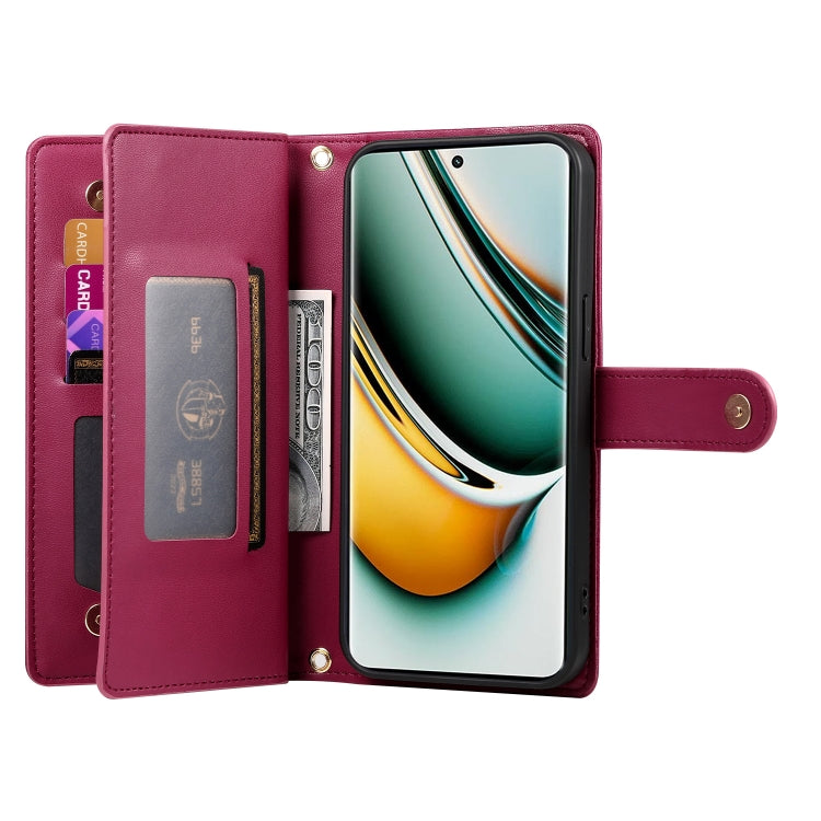 For Realme 11 Pro / 11 Pro+ Nine Card-slot Zipper Wallet Bag Leather Phone Case