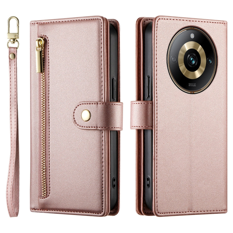 For Realme 11 Pro / 11 Pro+ Nine Card-slot Zipper Wallet Bag Leather Phone Case