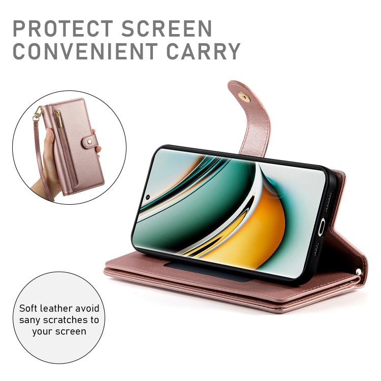 For Realme 11 Pro / 11 Pro+ Nine Card-slot Zipper Wallet Bag Leather Phone Case