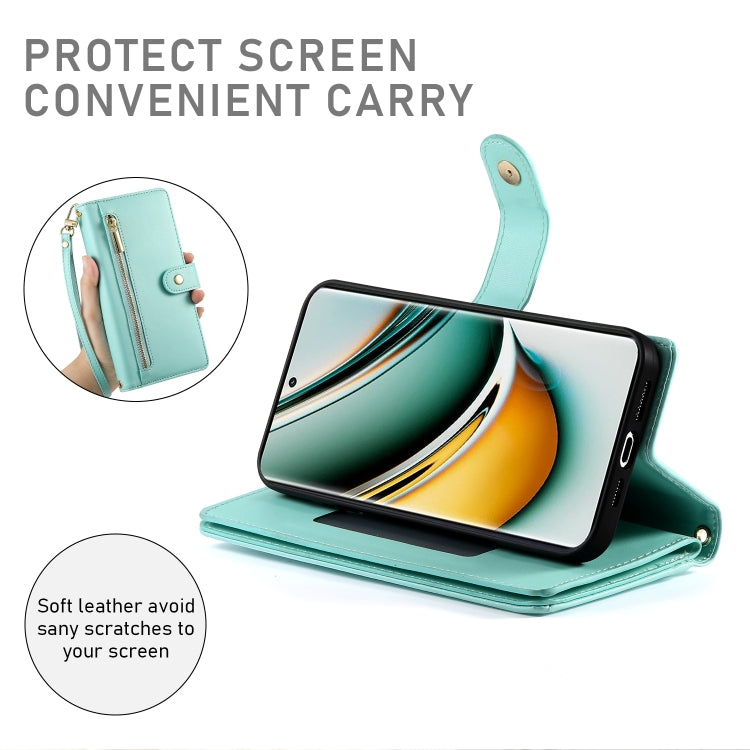 For Realme 11 Pro / 11 Pro+ Nine Card-slot Zipper Wallet Bag Leather Phone Case