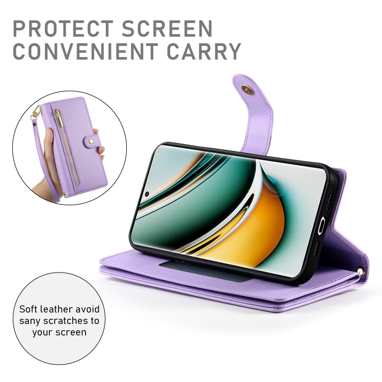 For Realme 11 Pro / 11 Pro+ Nine Card-slot Zipper Wallet Bag Leather Phone Case