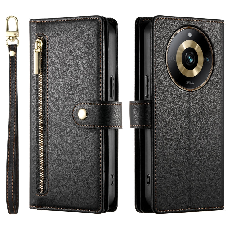 For Realme 11 Pro / 11 Pro+ Nine Card-slot Zipper Wallet Bag Leather Phone Case