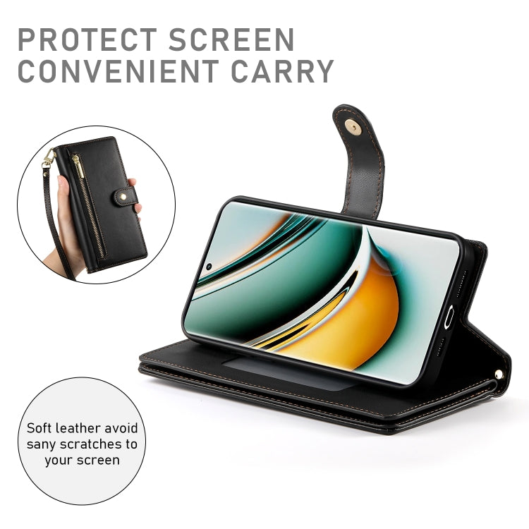 For Realme 11 Pro / 11 Pro+ Nine Card-slot Zipper Wallet Bag Leather Phone Case