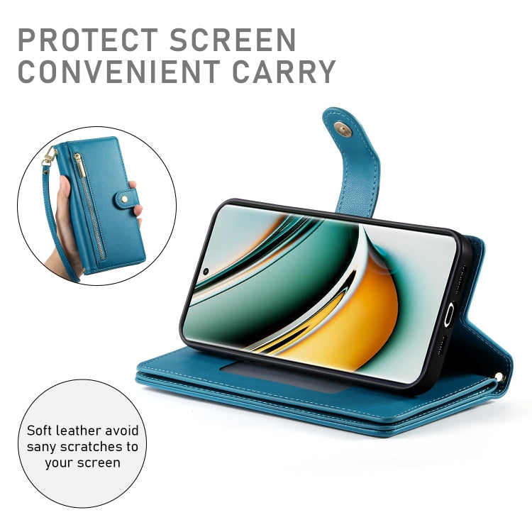 For Realme 11 Pro / 11 Pro+ Nine Card-slot Zipper Wallet Bag Leather Phone Case
