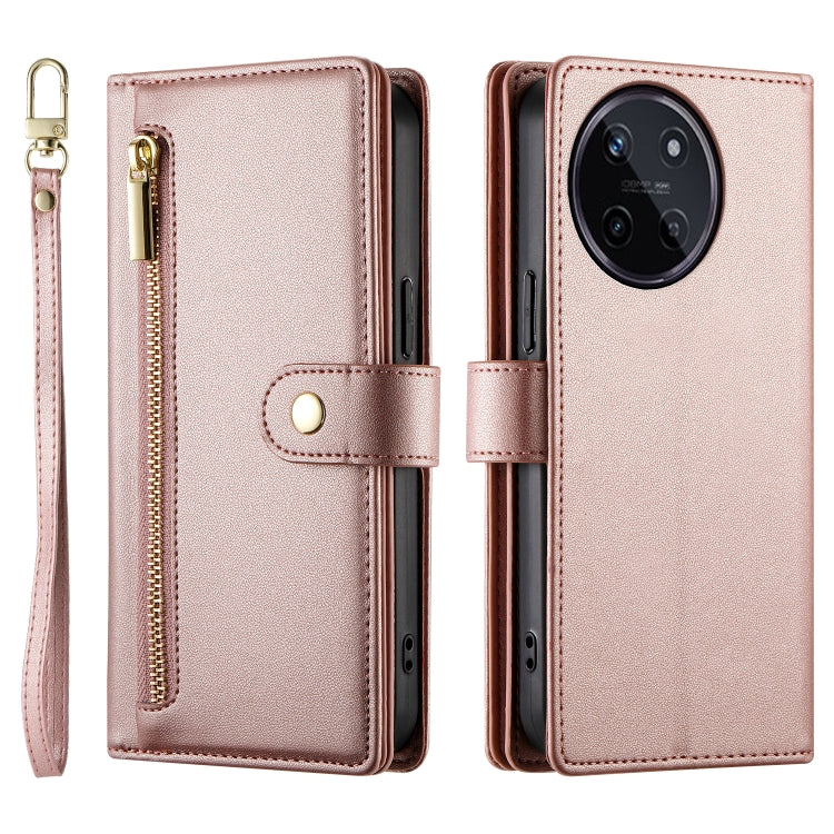 For Realme 11 4G Nine Card-slot Zipper Wallet Bag Leather Phone Case