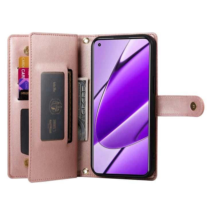 For Realme 11 4G Nine Card-slot Zipper Wallet Bag Leather Phone Case