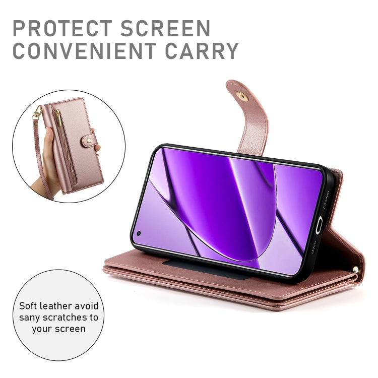 For Realme 11 4G Nine Card-slot Zipper Wallet Bag Leather Phone Case
