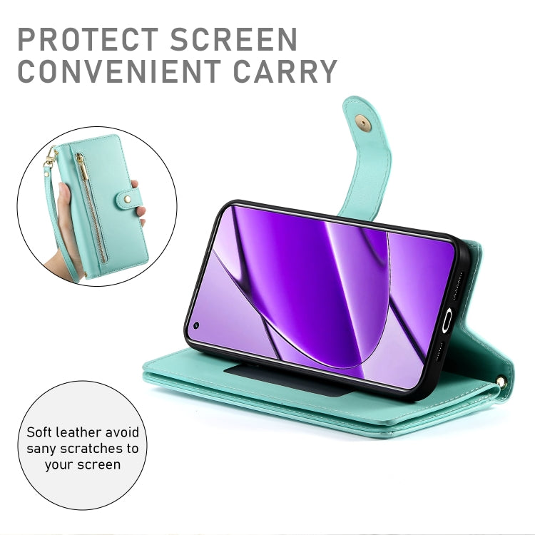 For Realme 11 4G Nine Card-slot Zipper Wallet Bag Leather Phone Case