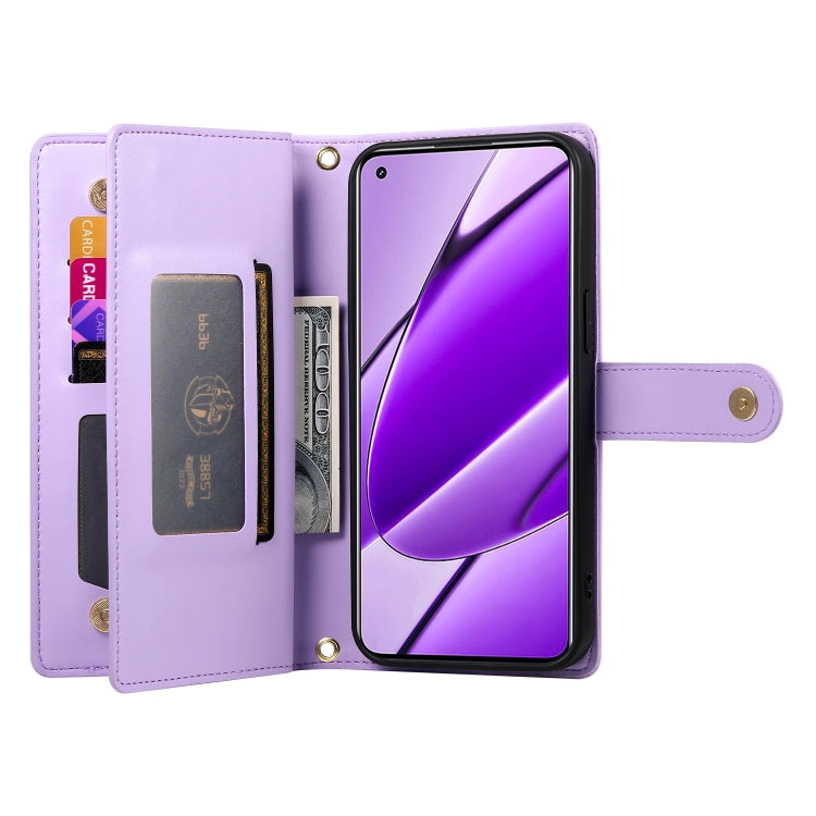 For Realme 11 4G Nine Card-slot Zipper Wallet Bag Leather Phone Case