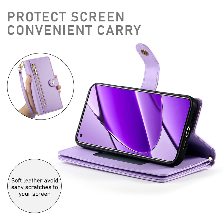 For Realme 11 4G Nine Card-slot Zipper Wallet Bag Leather Phone Case