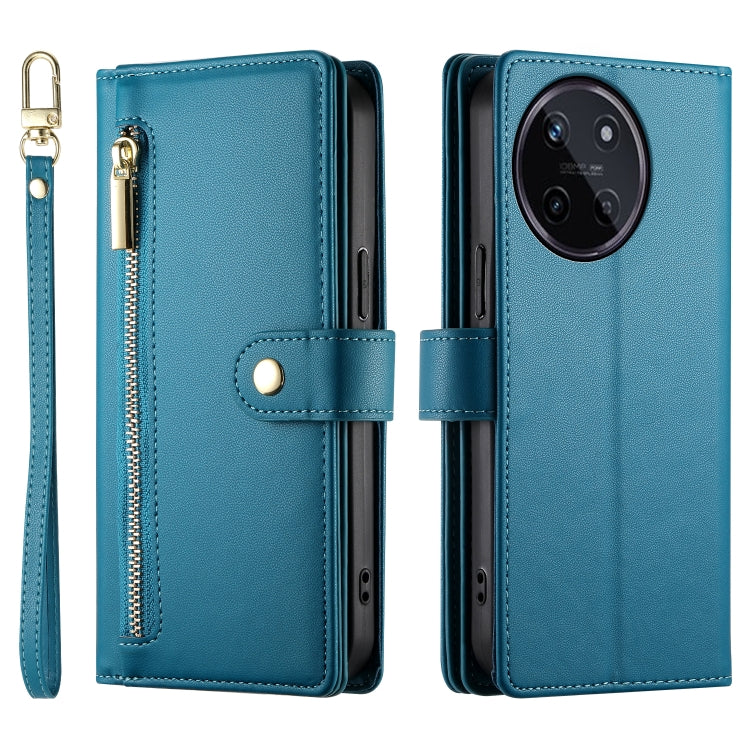 For Realme 11 4G Nine Card-slot Zipper Wallet Bag Leather Phone Case