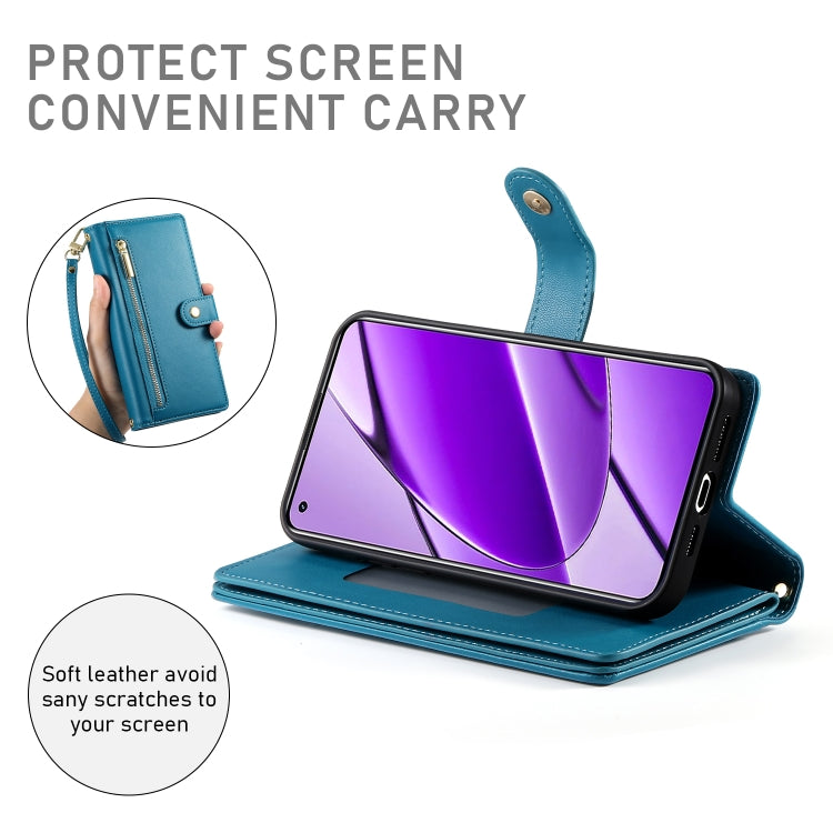 For Realme 11 4G Nine Card-slot Zipper Wallet Bag Leather Phone Case