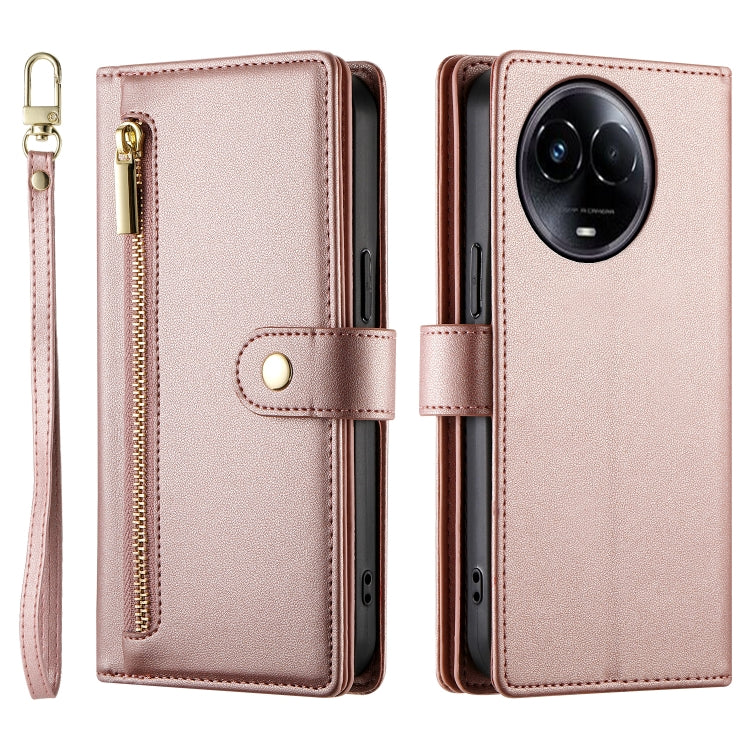 For Realme 11 5G / 11x Nine Card-slot Zipper Wallet Bag Leather Phone Case