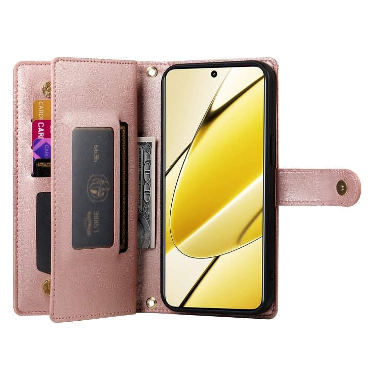 For Realme 11 5G / 11x Nine Card-slot Zipper Wallet Bag Leather Phone Case