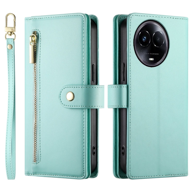 For Realme 11 5G / 11x Nine Card-slot Zipper Wallet Bag Leather Phone Case